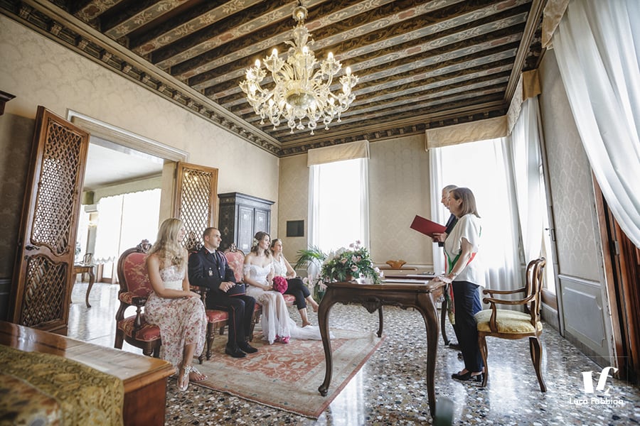 wedding ceremony photograph at Palazzo Cavalli Venice