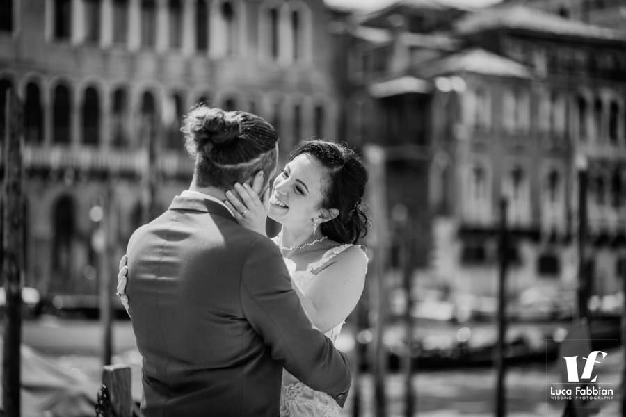 Intimate wedding photography at Grand Canal, Venice Italy
