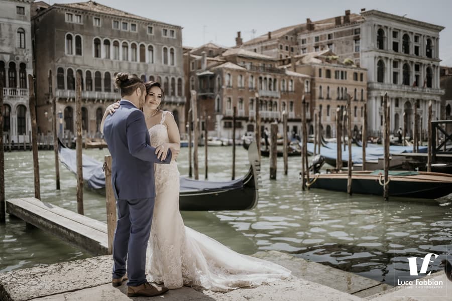 Intimate wedding photography at Grand Canal, Venice Italy
